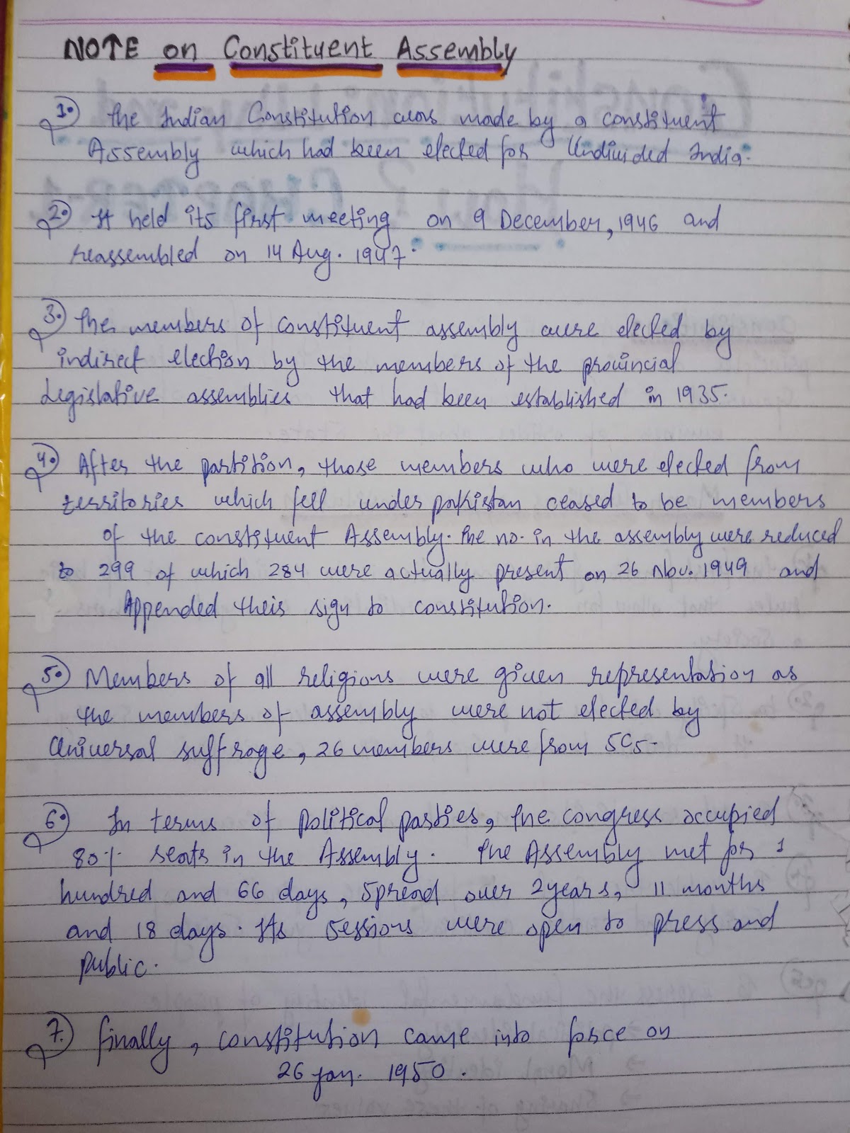 handwritten notes Handwritten Notes of CONSTITUTION WHY AND HOW