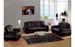 7174 Contemporary Italian Leather Sofa Set