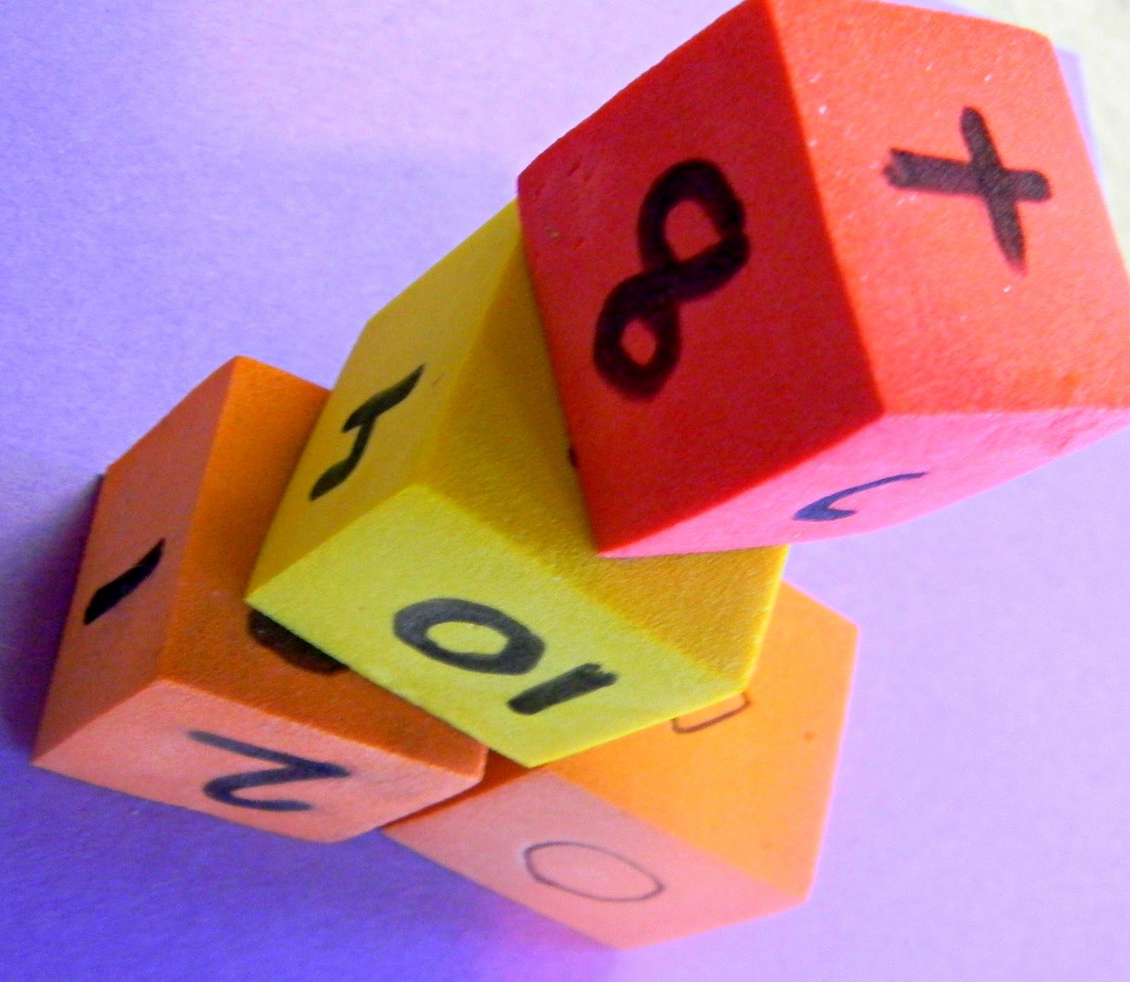 Create, Play, Teach Blocks turned into learning dice