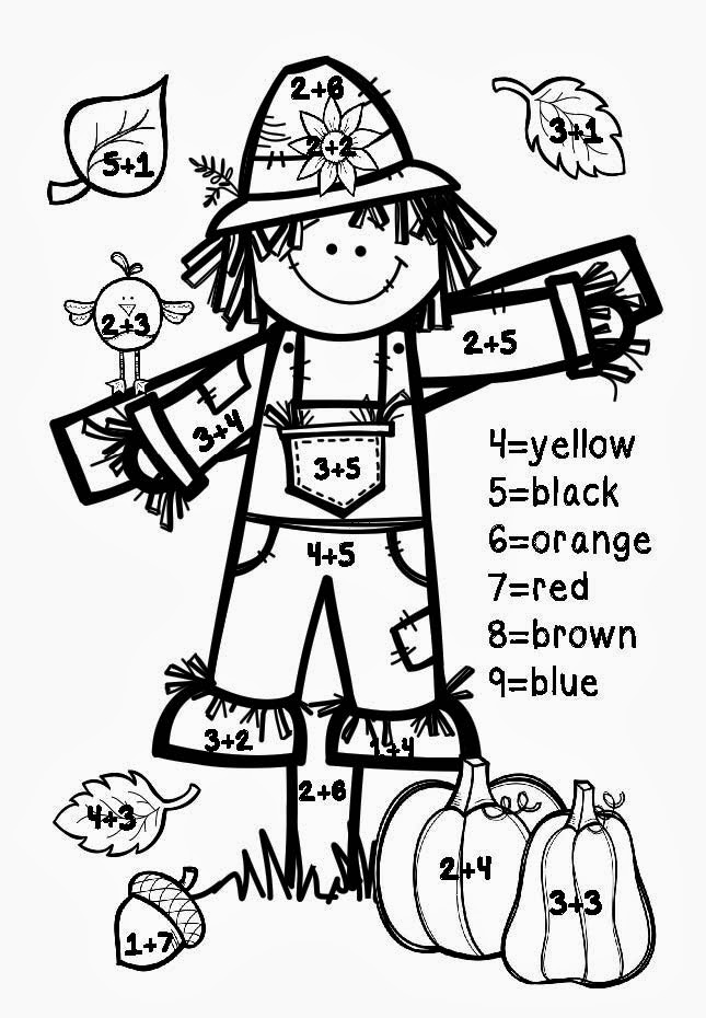 fall color by number coloring pages - photo #11