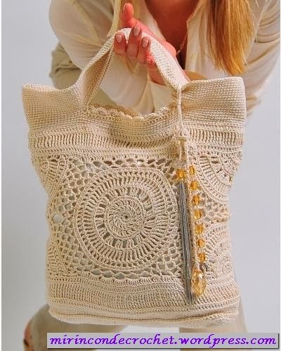 Crochet Knitting Handicraft: Stylish handbag