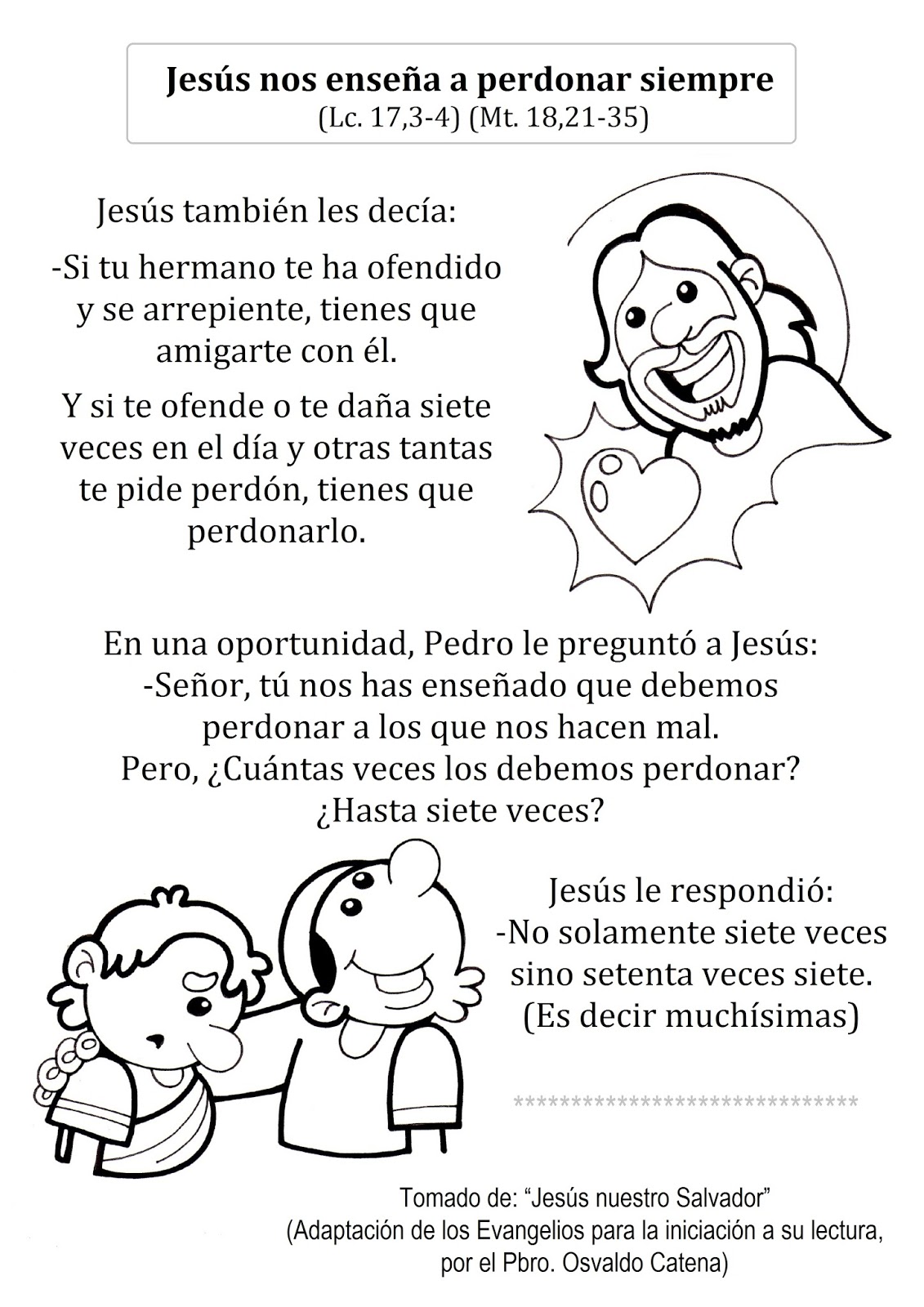 El Rincón de las Melli: EVANGELIO ADAPTADO: Jesús nos enseña a perdonar ...