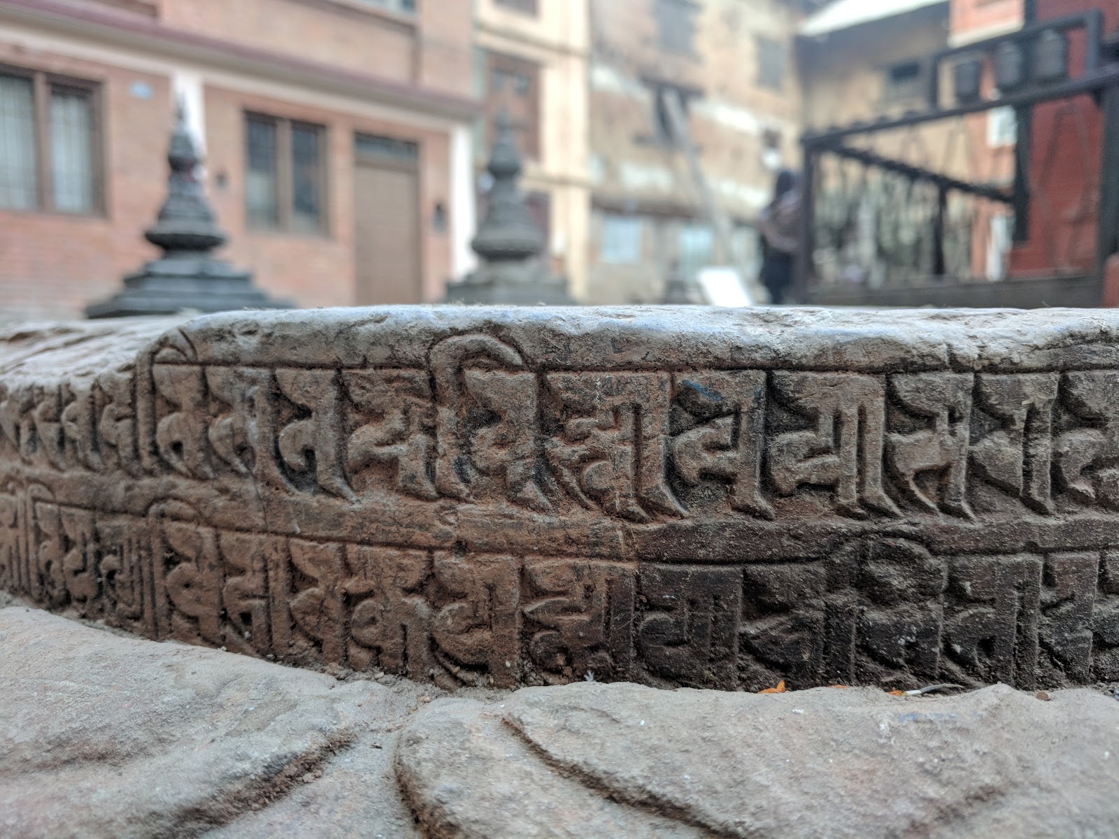 New Nepali Fonts: Rare Ranjana script stone inscription at Lagan Bahal ...