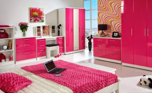 tempat tidur anak warna pink