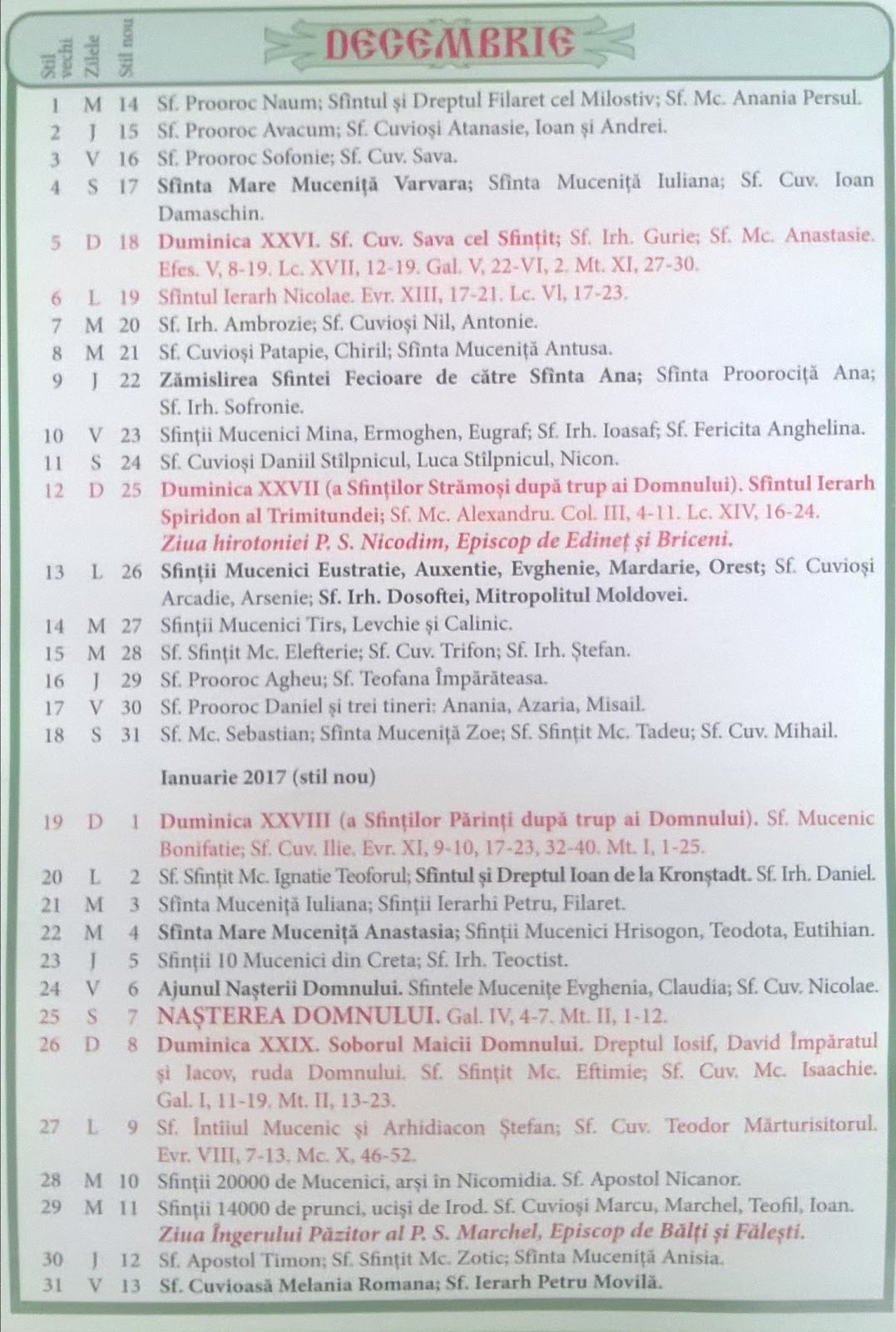 Calendar Ortodox 20212022 Moldova Calendar crestin ortodox 2016