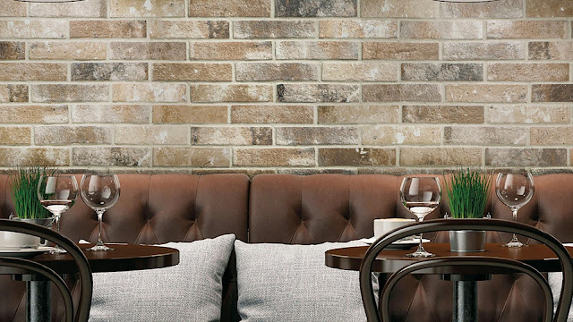 Brick finish wall tiles London in restaurant