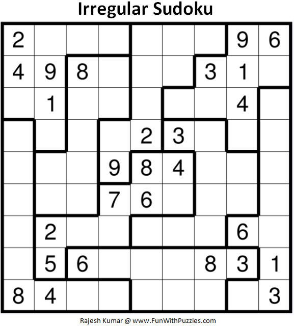 Irregular Sudoku Puzzle (Fun With Sudoku #355)