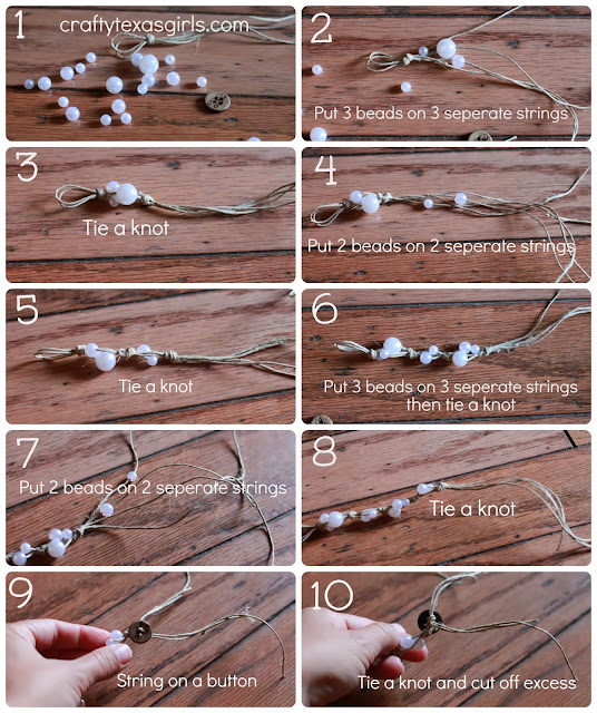 Crafty Texas Girls Craft It Twine&Pearl Bracelet