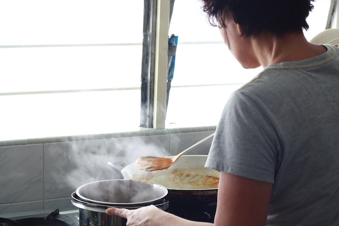 auntie cooking at home in penang