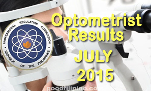 July 2015 Optometrist PRC Board Exam Results
