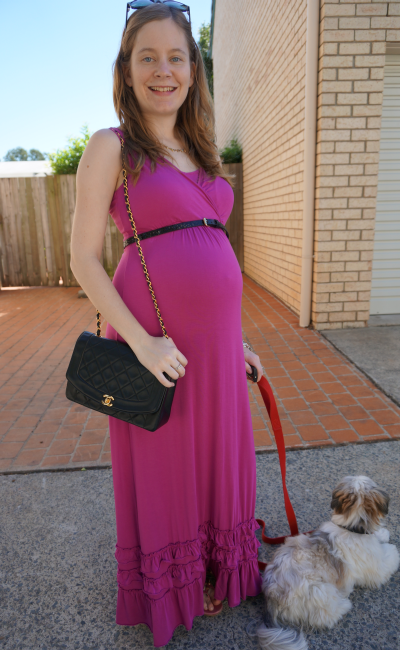 Mothers En Vogue Havanna Maxi Dress Third Trimester 32 weeks pregnant aussie blogger