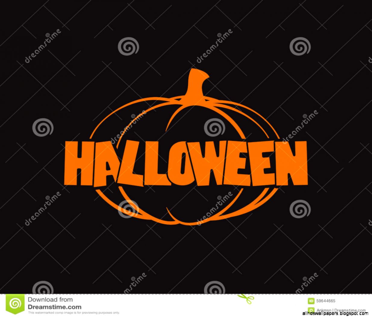 Halloween Logo With Pumpkins Black Background Stock Vector   Image