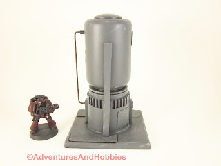 Short vertical storage tank for 25-28mm scale wargames - rear view.