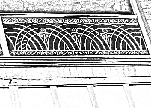 curved railing design sketch