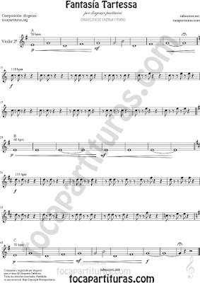 Violín 2º Partitura de Fantasía Tartesa Sheet Music for Violin Music Scores