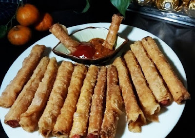 Resep Sosis Gulung Pangsit Resep Sosis Gulung Pangsit