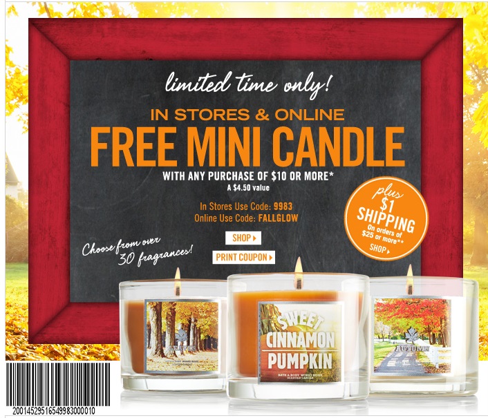 Bath& Body Works Coupons: Free Candle With Purchase