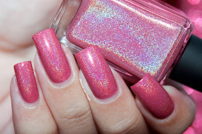 Swatch of the nail polish "Tropical Candy Flowers" from Chaos & Crocodiles