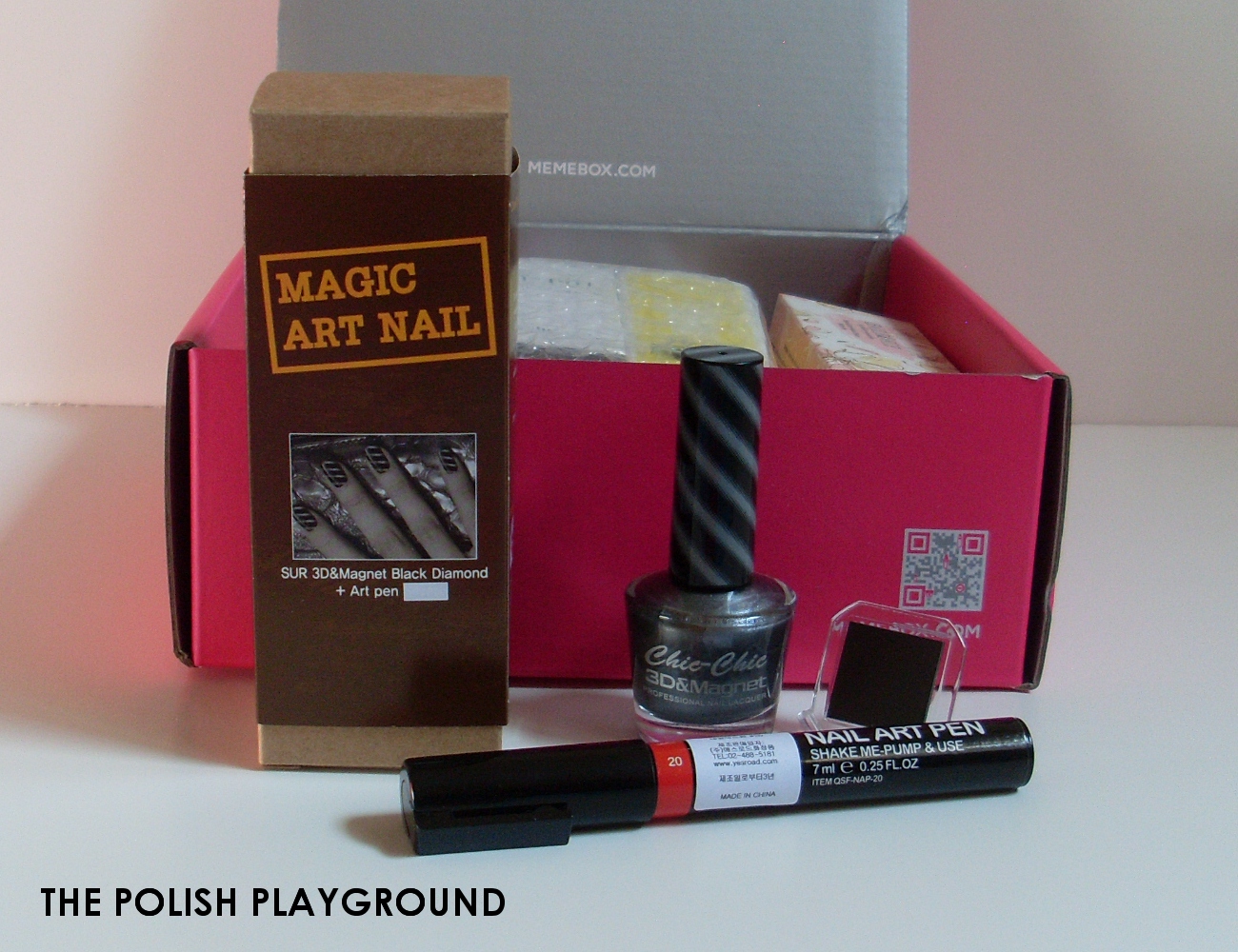 Memebox Special #26 Hand & Nail Care Unboxing - SUR 3D Nail Art [3D&Magnet Black Diamond & Red Nail Art Pen]