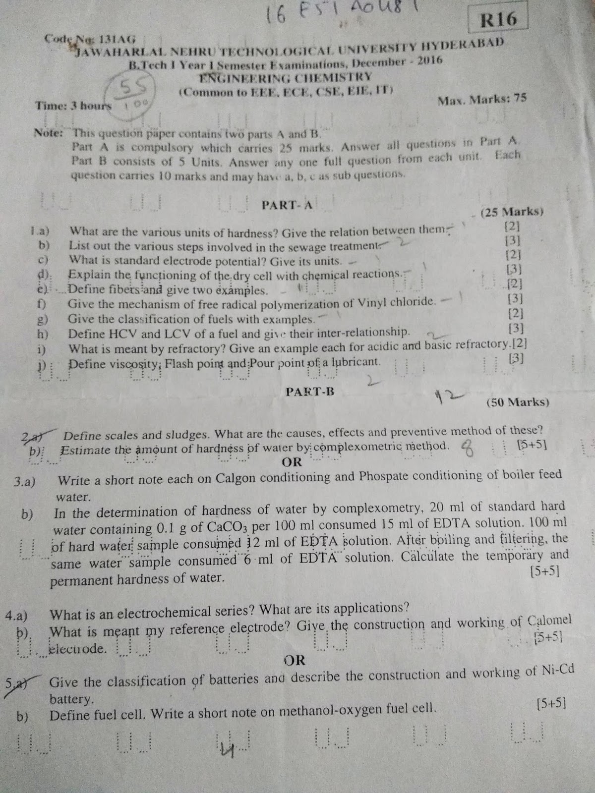 Jntuhpreviousquestionpapersr16 Jntuh r16 engineering chemistry