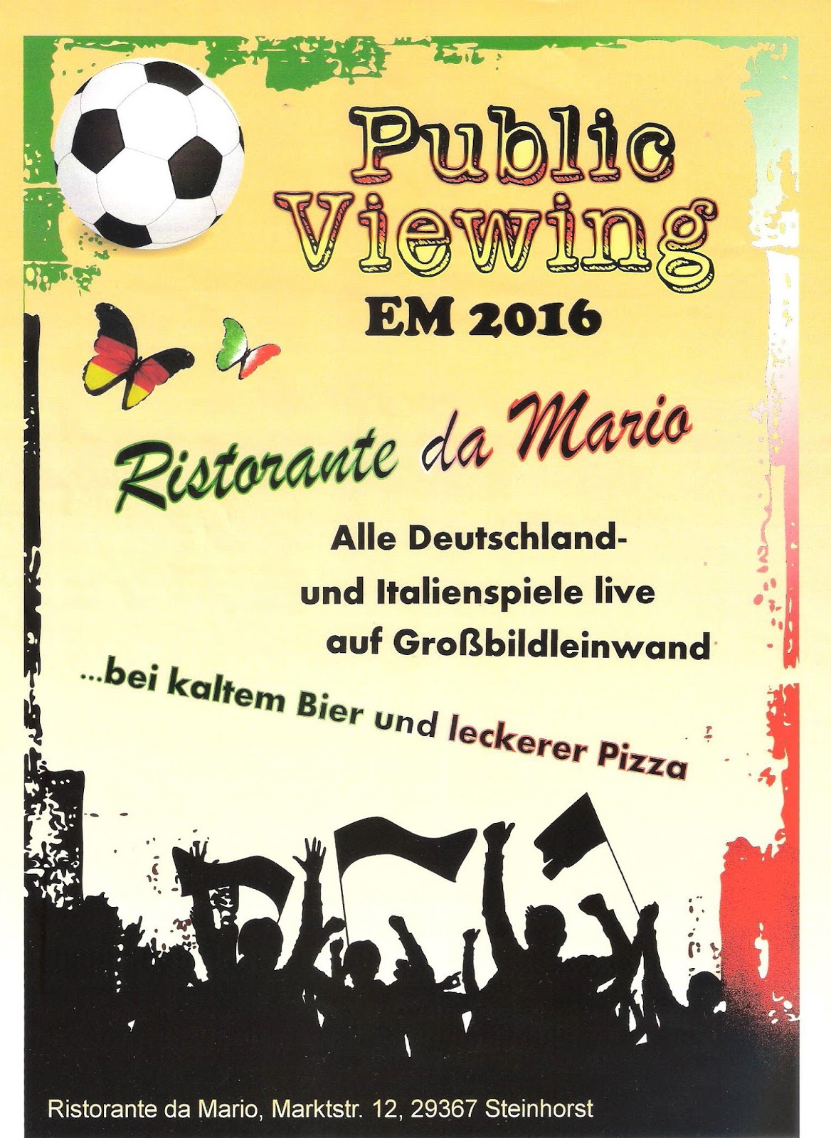 Heideort Steinhorst Niedersachsen: Die Fußball- EM auf Großleinwand bei