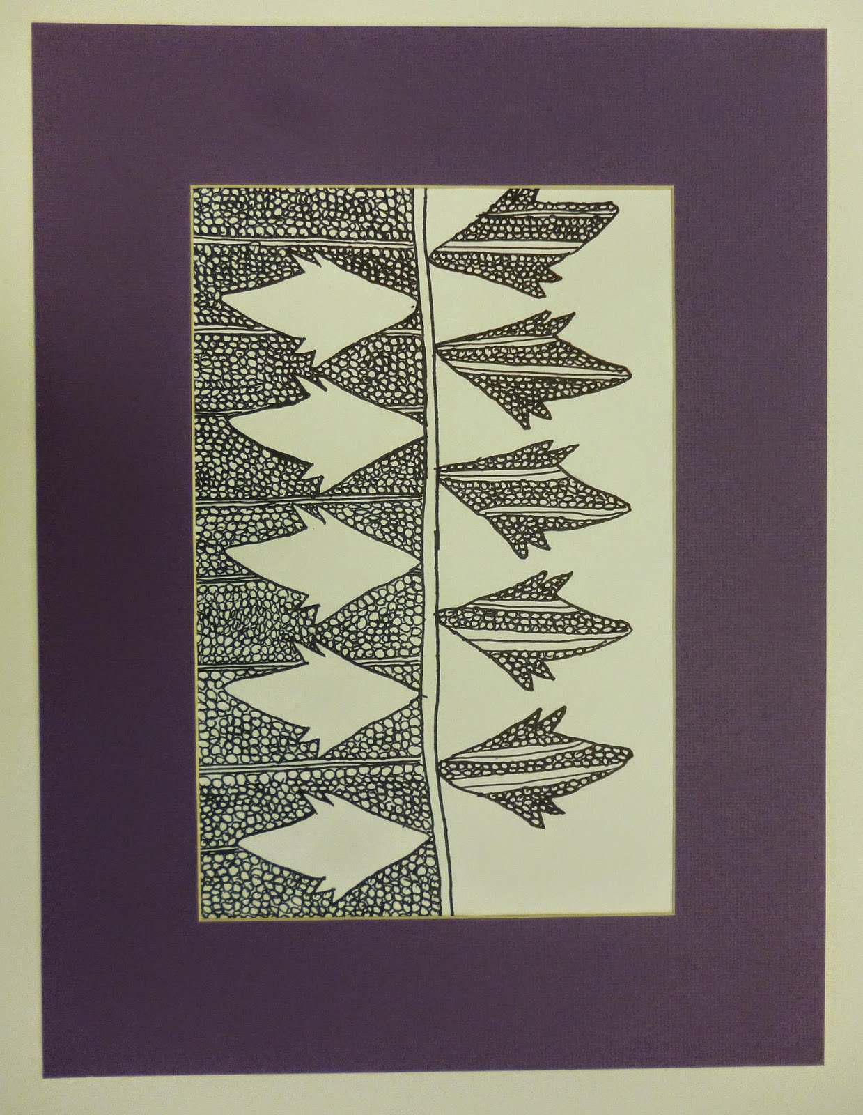 Fall Leaf Zentangle Positive Negative Lesson (Thats a mouth full)