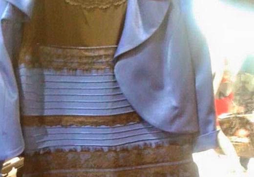 vestido azul negro blanco dorado problema solucion colores