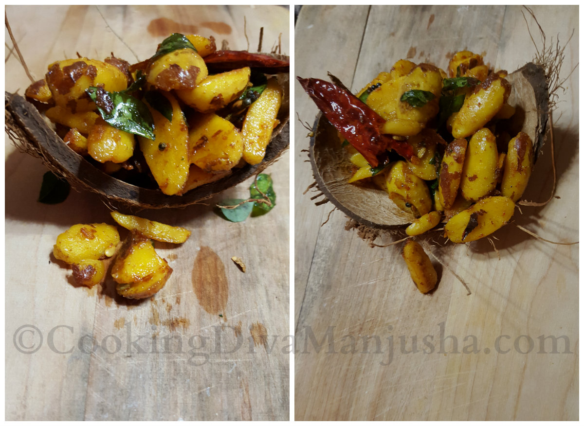 Chakkakuru mezhukupurattiJackfruit seeds stir fry Kerala style