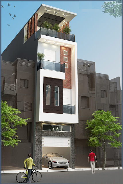Mặt tiền nhà phố 4 tấm