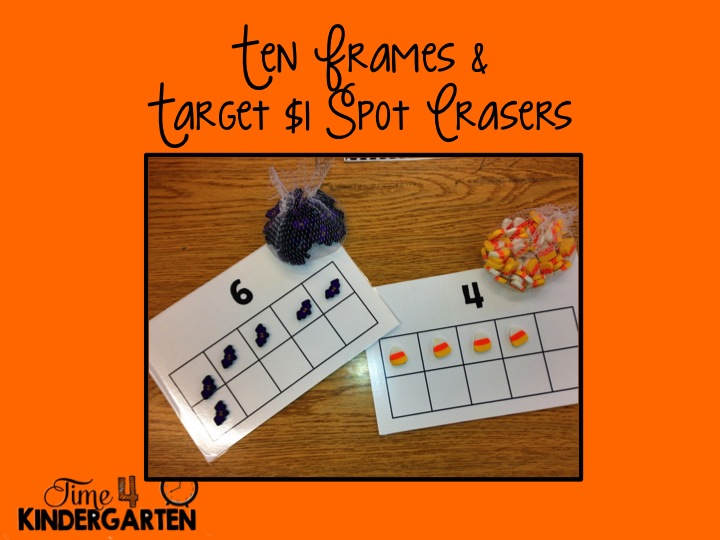 ten frames, halloween math centers, Target $1 Spot