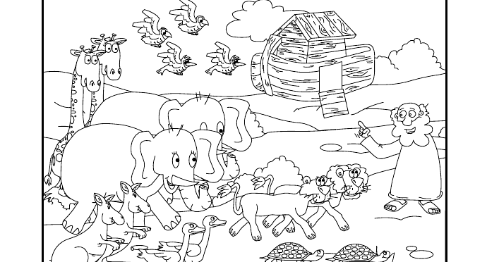 Animales Del Arca De Noe Para Colorear El arca de Noe para colorear Dibujos infantiles