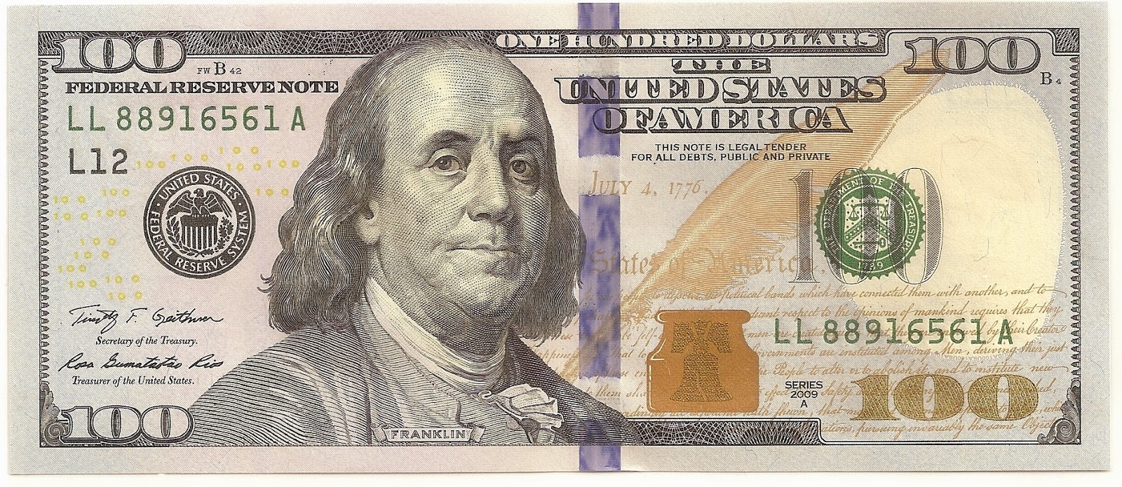 $100 Bill Printable