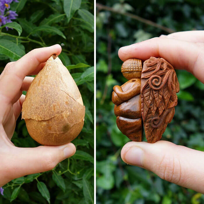 This Artist Transforms Avocado Pits Into Fascinating Forest Creatures