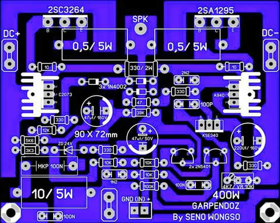 PCB Layout Design - Electronic Circuit reverb driver schematic 