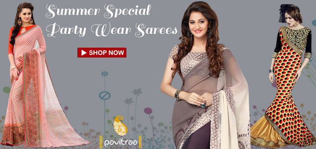 Buy New Pattern Designer Summer Special Party Wear Sarees Online Shopping Collection with Low Price Cost Rate at Pavitraa.in