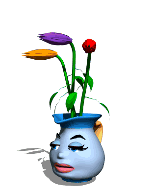 blooming flower dengan pot nya