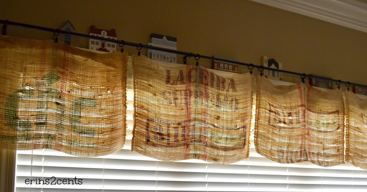 Erin's 2 Cents Burlap Curtains for the Kitchen