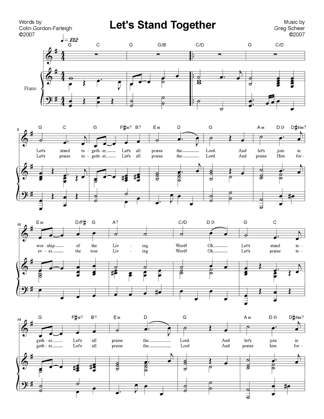 Share My Journey A new 'Hymn for Today' 'Let's Stand Together'