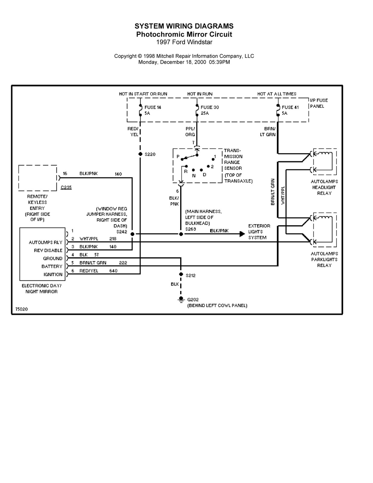 1997 Ford Windstar Complete System Wiring Diagrams | Wiring Diagrams Center
