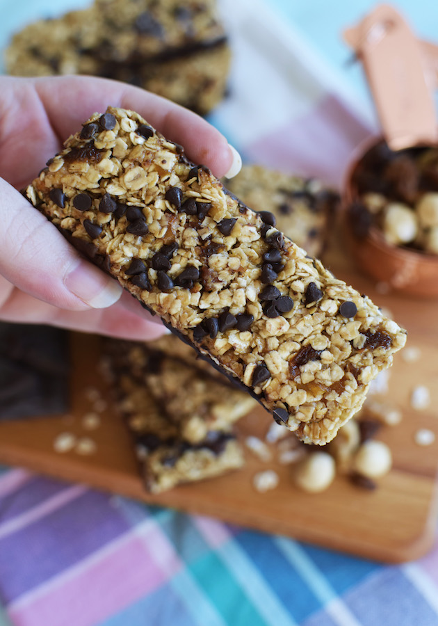 Barritas de cereales con chips de chocolate — La chocolaterapia