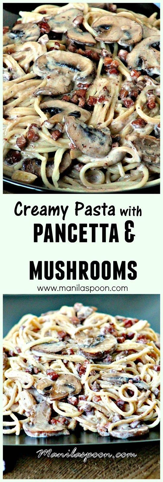 Creamy Pasta with Pancetta and Mushrooms