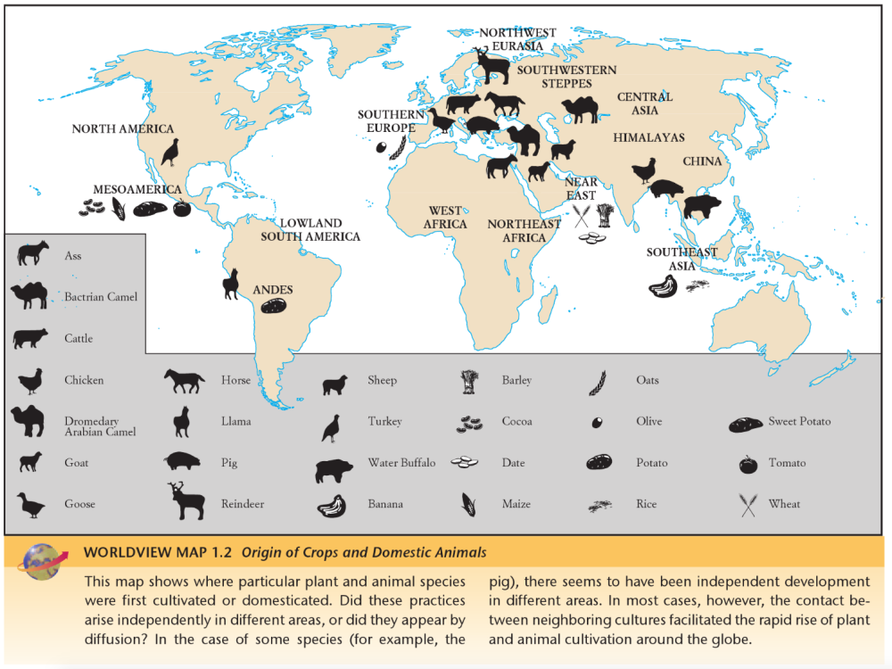 The origin of crops and domestic animals - Vivid Maps