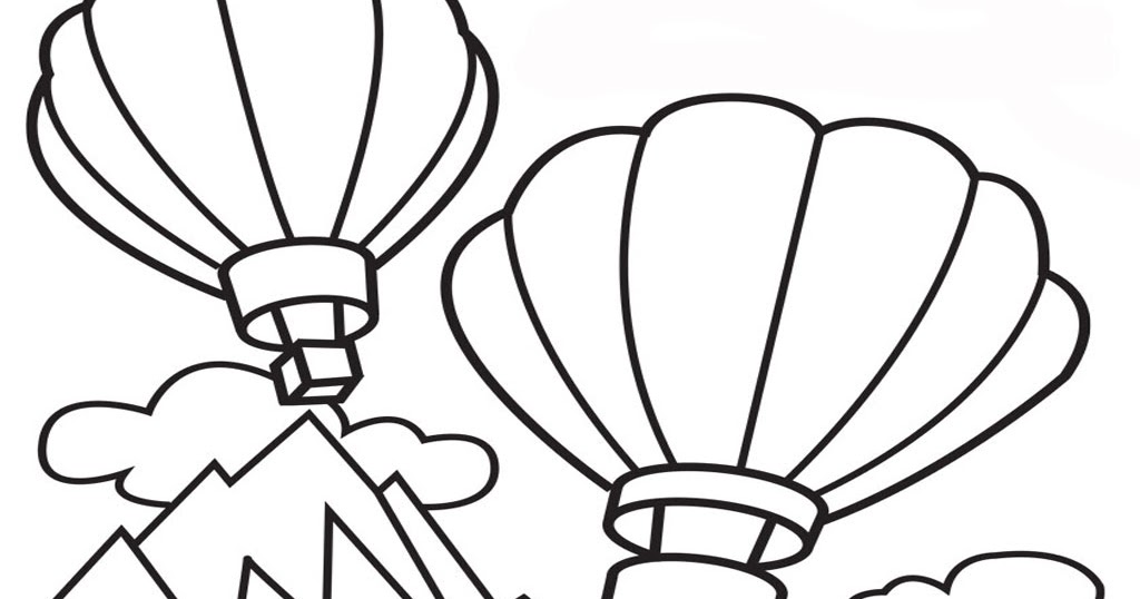 gambar balon udara mewarnai anak paud