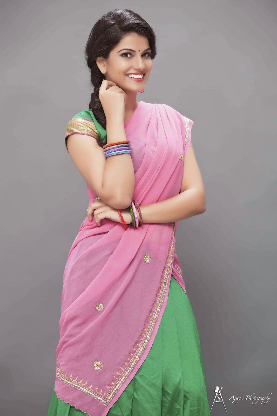 Tamil Actress Manisha Shree In Half Saree Stylish