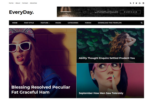 Everyday - Simple Blogger Template