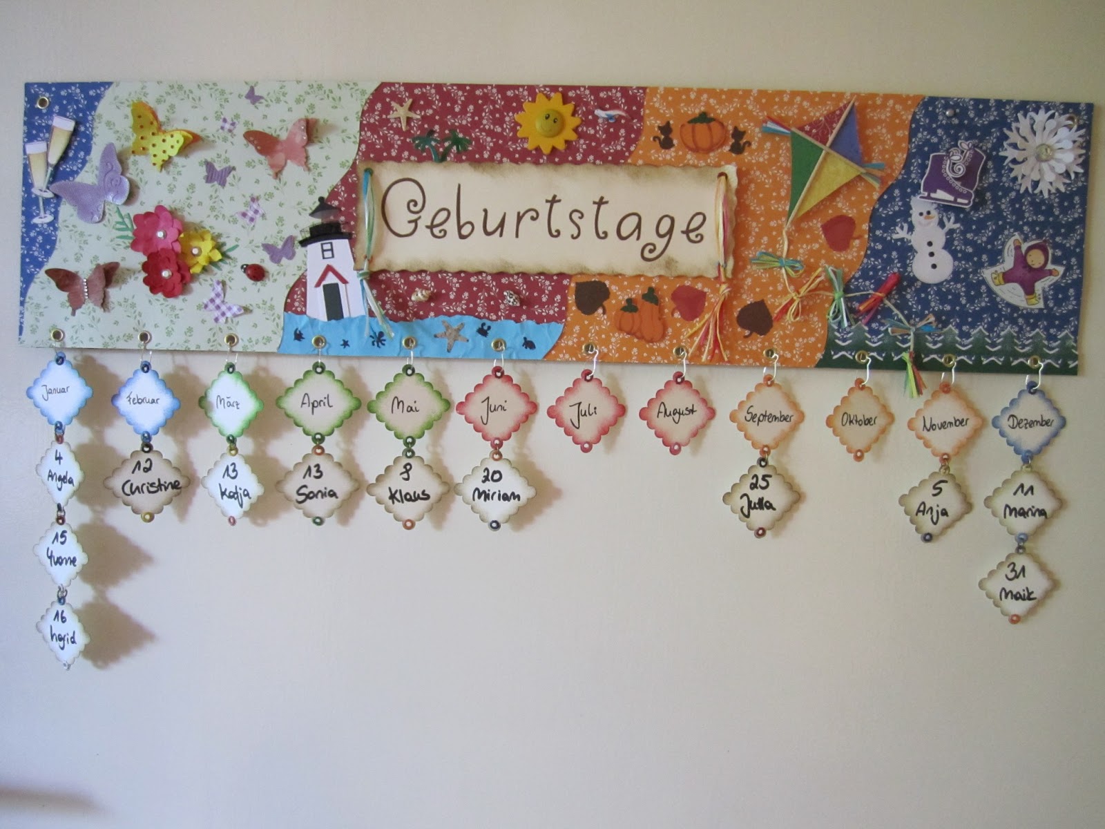 Stempelschafs Bastelallerlei: Geburtstagskalender