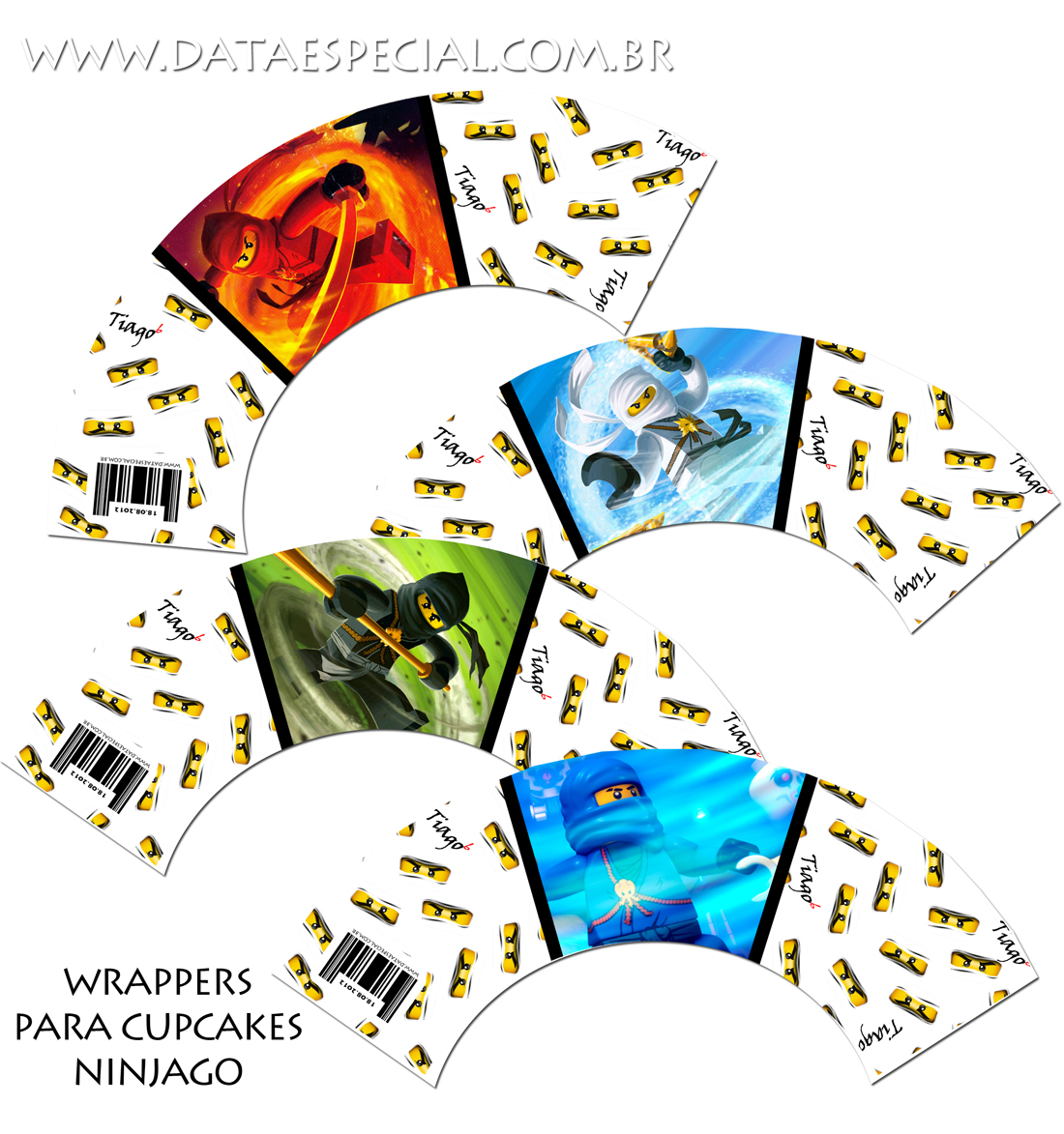 NIJAGO Wrappers de cupcake para festa ninja!