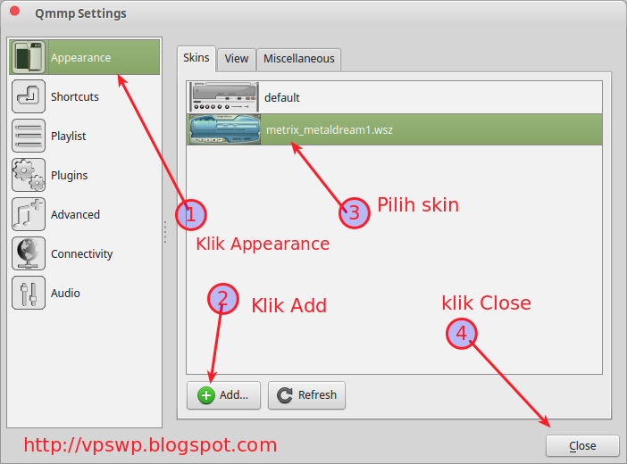 Cara Instal Skin Winamp di QMMP Music Player Linux ITGov.ID