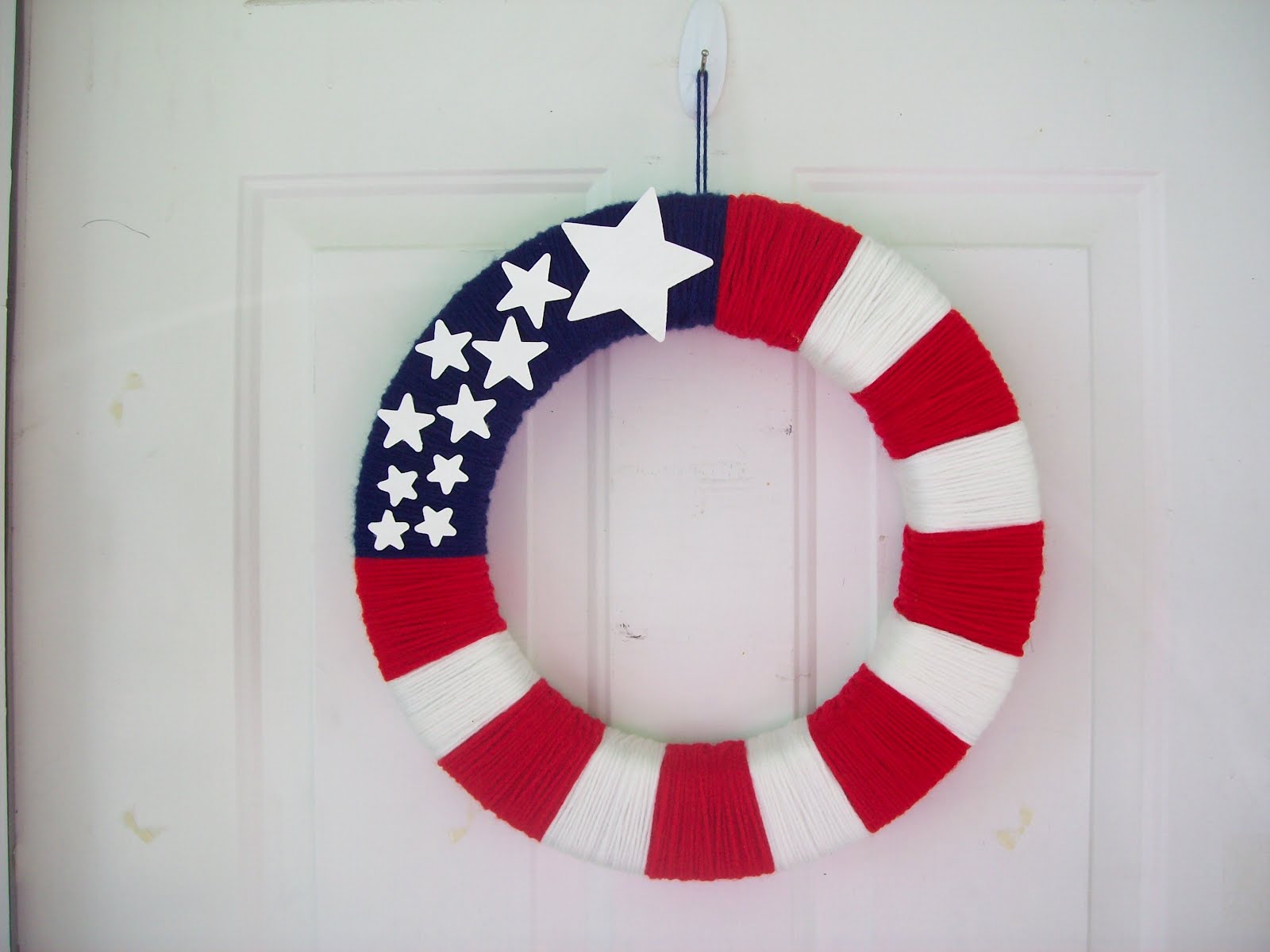9. Patriotic Yarn Wreath - wide 7