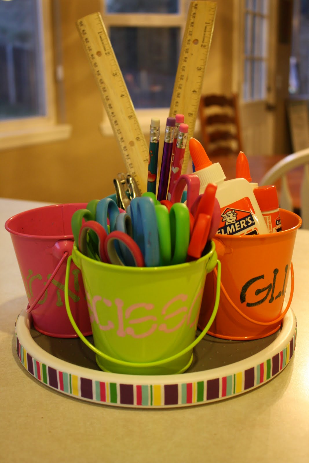 The Created Home Lazy Susan Craft/ School Supply Buckets Made Better